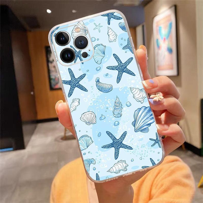 Чехол для телефона Для iphone 17ProMax 17 Pro Air 16 15 14 13 Pro Max 16 15 14 13 Pro 15Plus Океан Морская звезда