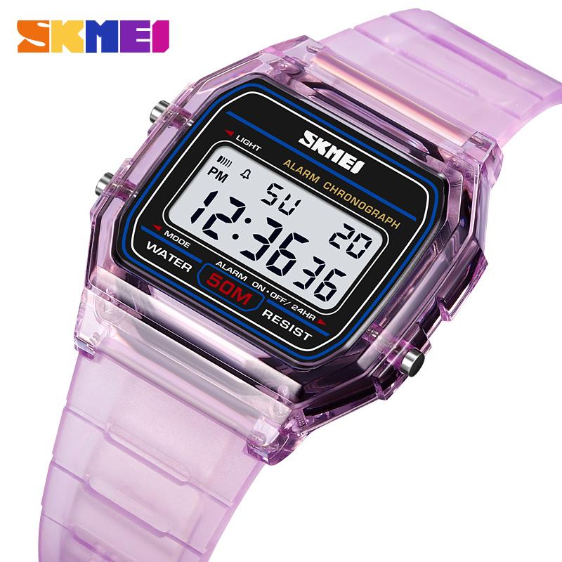 SKMEI 2056 Fashion Student Digital Watches Transparent Case Outdoor Sports Luminous Calendar Men Ladies Electronic Watch