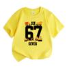 Kids Unisex 100% Cotton Crew Neck Short Sleeve T-Shirt, Construction Truck 6 Seven Birthday Graphic Casual Summer Tee for Children Boys Girls