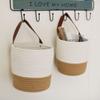 Cotton Rope Woven Jute Cotton Flower Basket Wall Hanging Wicker Plant Flower Pot  Snack