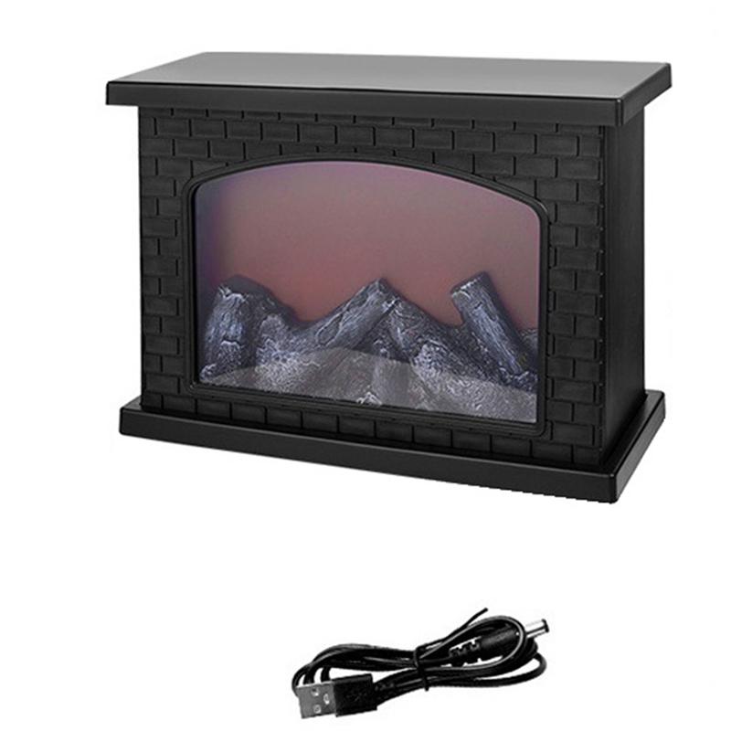 Светодиодный светильник-пламя для камина, настольные светильники-имитация камина, лампа с питанием от USB или батареек для праздничного зимнего подарка, вечеринки, теплого домашнего декора