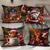 Рождественская наволочка Домашняя наволочка для диванной подушки Новое праздничное украшение Атмосферная подушка для спальни