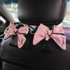 Cute Diamond Bowknot Car Seat Back Storage Hooks Vehicle Headrest Organizer Hanger for Groceries Bag Car Interior Accessories