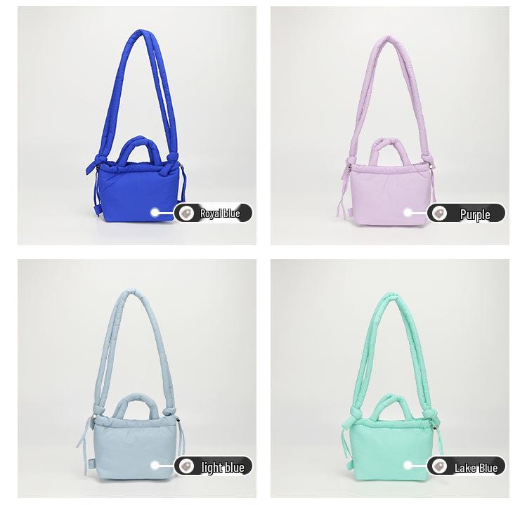 Трендовая нишевая пуховая сумка кроссбоди - Легкая, универсальная, однотонная наплечная сумка для повседневной носки