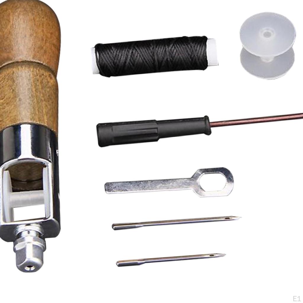 Leather Sewing Awl Stitch Leathercraft Supplies with Waxed Thread Repair Tool for