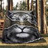 1pc Tiger Face Artwork Outdoor Blanket, Soft And Comfortable Blanket, Casual Warm Outdoor Blanket, Good Birthday Gift yy251201181
