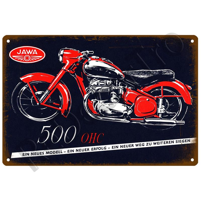 JAWA Vintage Wall Poster Vintage Retro Wall House Restaurant Decoration Plaque Metal Wall Decor Art Metal Sign Tin Sign Plate