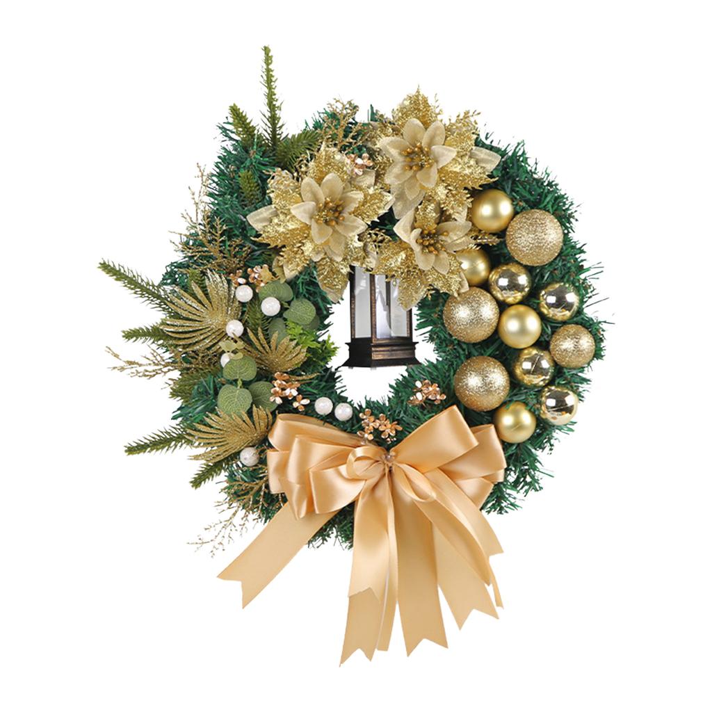 Рождественский венок с огнями, красный бант, праздничные украшения для двери, для окна, для крыльца, для помещения, для улицы, украшение для праздничной сцены