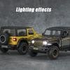 1:32-масштабный Jeeps Wrangler Rubicon 1941, модель игрушечного автомобиля, автомобиль с высокой имитацией, звуком и светом, коллекция внедорожных сплавов, игрушечный автомобиль для детей