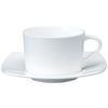 Чашка с блюдцем 240 куб. см, белая, простая, стильная, для чая, кофе, подарок, можно мыть в микроволновке, 50481-21521