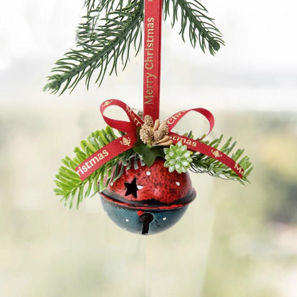 Iron Art Jingle Bell Pendant Simulation Pine Cone Christmas Tree Decorations Home Decoration