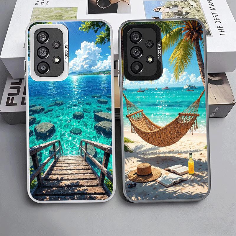 Летний пляж Море Пальма Отпуск Ударопрочный чехол для телефона для Samsung A17 A16 A15 A14 A37 A57 A36 A56 A26 A35 A55 A25 A34 A54 A2