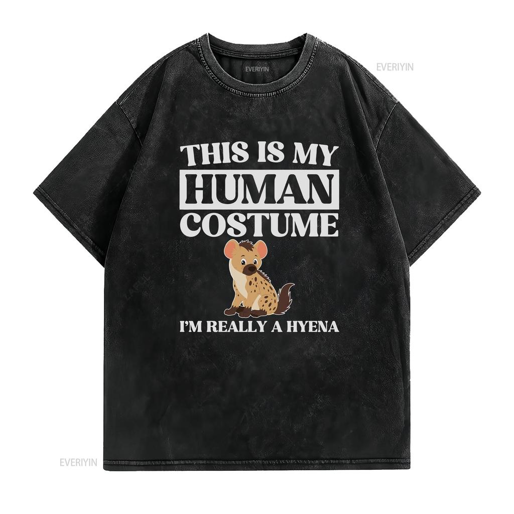 Funny Hyena T Shirt This Is My HuUnisex Costume Cute Animal Halloween Zoo Lover Unique Design vintage Washed graphic Breathable