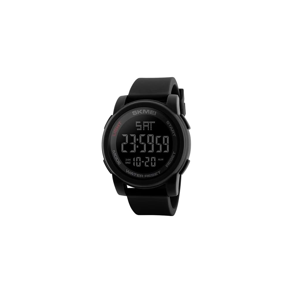 Timever Цифровые водонепроницаемые мужские спортивные часы Многофункциональные Секундомер Будильник Наружный светодиодный дисплей Крупный шрифт