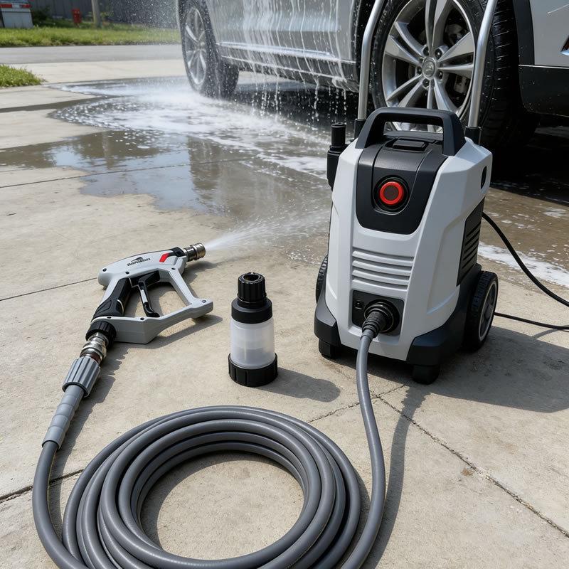 Household Car Wash Machine with Flexible High-Pressure Hose and Water Gun