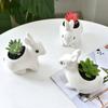 Creative Cute Flower Pots White Porcelain Pots Rabbit Flower Pots Succulent Pots Plant Pot Hanging Planter Home Decoration