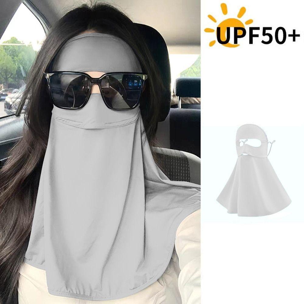 UV Protection Summer Breathable Mask Face Neck Shoulder Sunscreen Shawl for Women