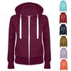 Толстовка для женщин, легкая куртка на молнии, плюс размер, толстовка с капюшоном и длинными рукавами, облегающее базовое тонкое пальто на шнуровке