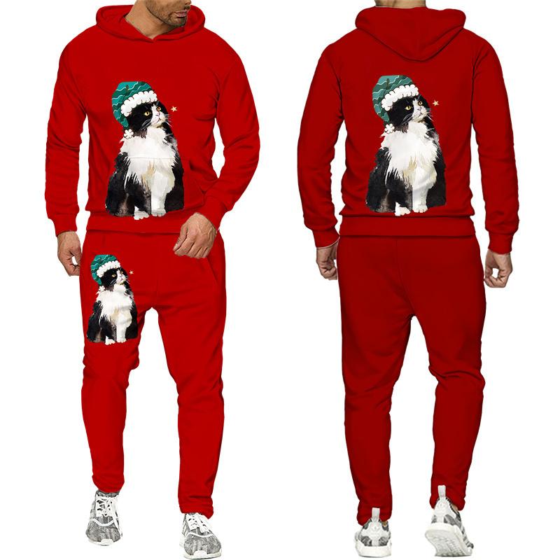 Толстовка с 3D принтом оленя и рождественским принтом/комплект, модный спортивный костюм для пар, спортивная одежда, забавная новогодняя праздничная одежда