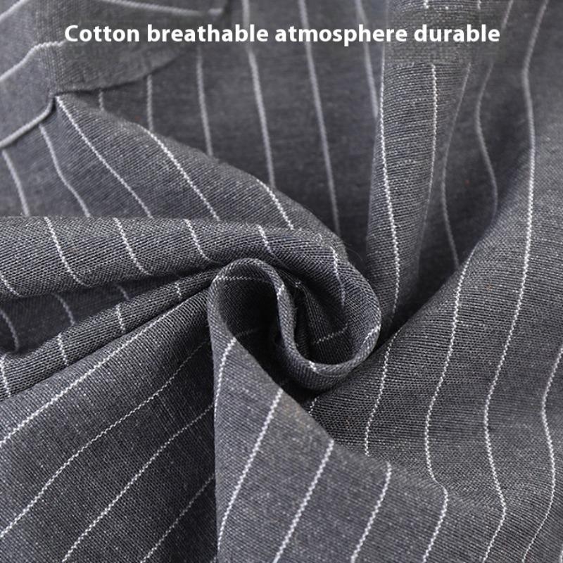 Kitchen Oil Resistant Straps Aprons Breathable Apron Striped Zippered Cotton Apron Women Men Dirt Resistant Work Clothes