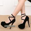 Большие размеры 44 45 46 туфли на высоком каблуке на платформе для банкета, вечеринки, модные весенне-осенние женские туфли-лодочки для ночного клуба с круглым носком 2024 года, свадебная обувь