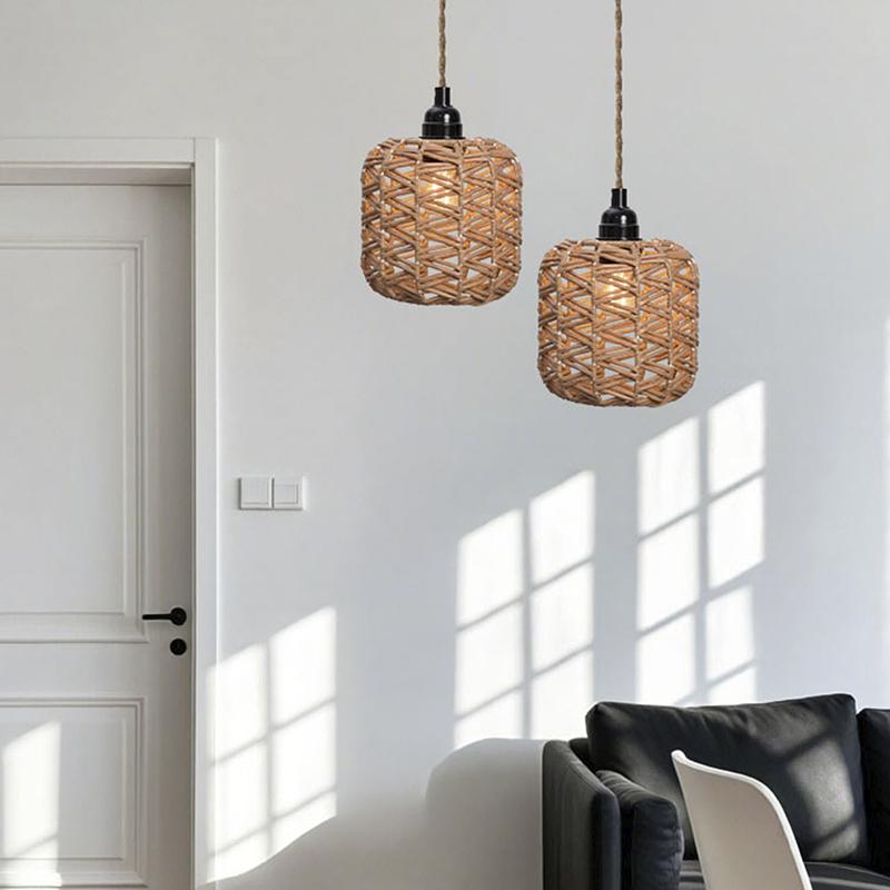 1шт ротанг декоративный винтажный искусственный ротанг плетеный абажур декоративная люстра лампы B&B люстра освещение японский многостильный