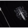 828 CHROME HEARTS Осень-Зима 2026 Новая Толстовка с Капюшоном Классического Стиля с Логотипом и Молнией Большого Размера, Подходит для Ношения Парами