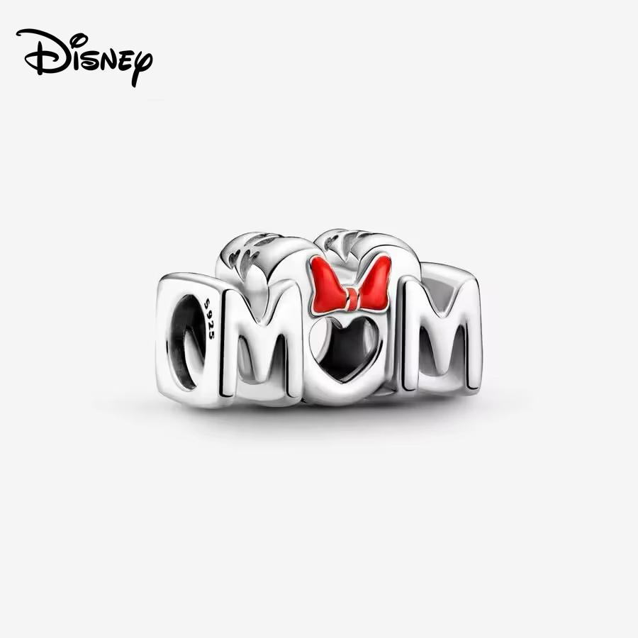 Disney 925 Silver Minnie Strawberry Bear Charms Beads Fits 3mm Original Bracelet Necklace Womens DIY Fine Jewelry Gifts