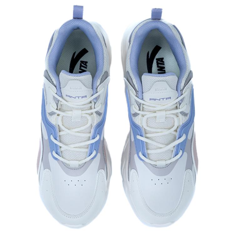 Anta Прорывные кожаные повседневные нескользящие прочные низкие кроссовки для повседневной носки женские кроссовки белые фиолетовые синие 122518860R-2