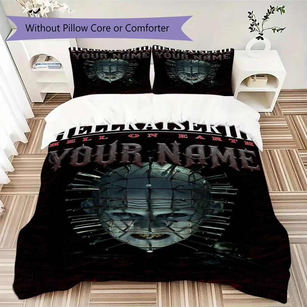 Custom Name Hellraiser Pattern Bedding uilt Set uilt Cover Pillowcase Home Decoration Birthday Gift (1*duvet cover+2*pillowcase without core)