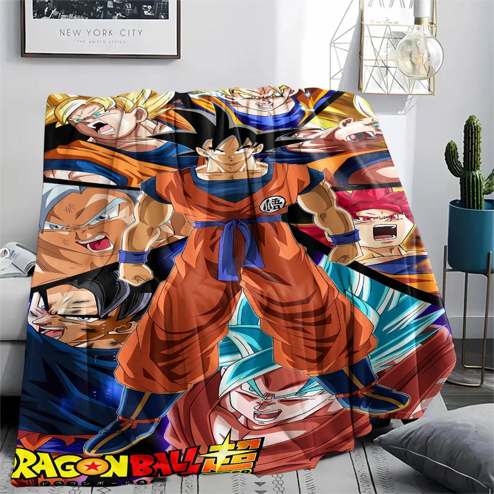 Фланелевое одеяло с принтом персонажей Dragon Ball, Высококачественное, Удобное для всех сезонов, Декор для дома, Тепло и уют, Идеально для рождественских подарков