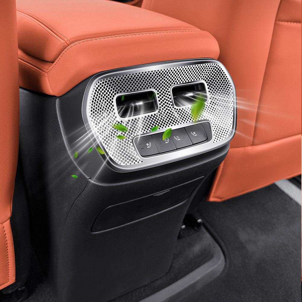Задняя крышка воздуховода для BYD Sealion 7 EV из нержавеющей стали, пылезащитная крышка кондиционера, аксессуары для модификации интерьера