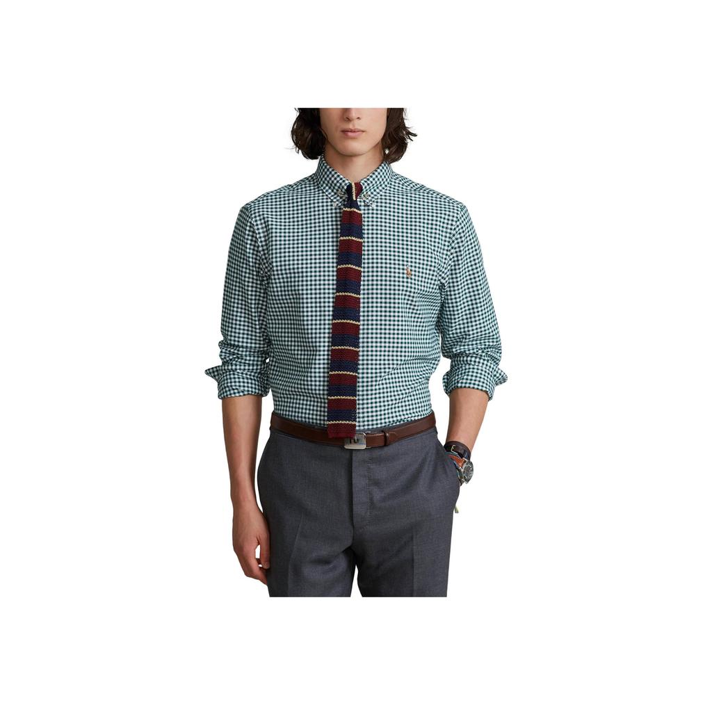 Polo Ralph Lauren клетчатый принт однобортная рубашка с длинным рукавом мужские рубашки зеленый 710852744-001