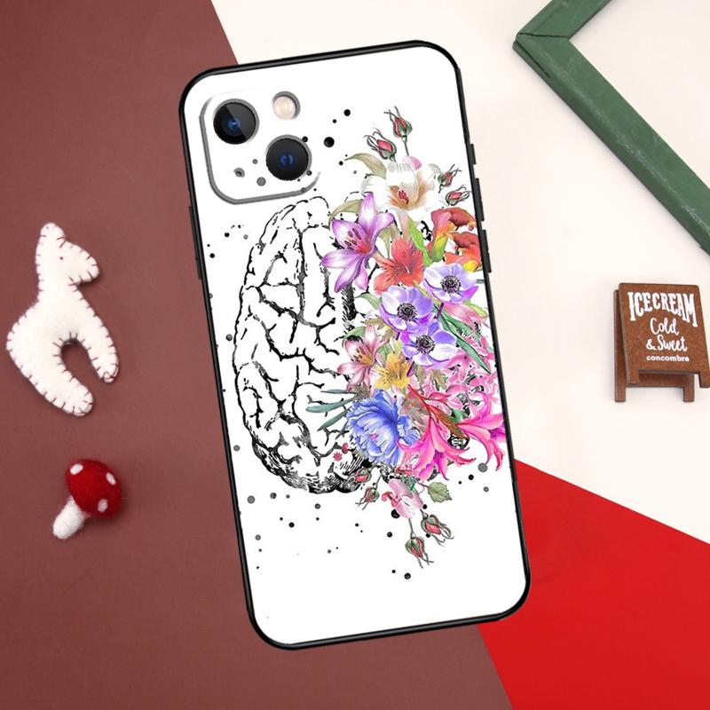 Чехол для iPhone 13 12 11 14 15 Pro Max 7 8 Plus X XR XS Max 12 Mini SE 2020 2022 с рисунком мозга
