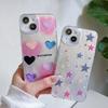 Силиконовый чехол Laser Love Heart Stars для Xiaomi Redmi Note 12 11 10 Samsung A54 A24 A14 Oppo A78 A58 A38 Tecno Spark 10 Funda Cover Soft TPU Bumper