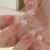 Aurora Diamond Blush Ice Накладные балетные ногти - Короткие, прозрачное покрытие