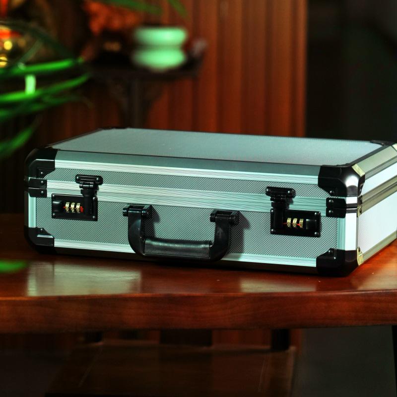 Многофункциональная коробка для часов и ювелирных изделий из алюминиевого сплава «Дымчато-серый» с прозрачной крышкой