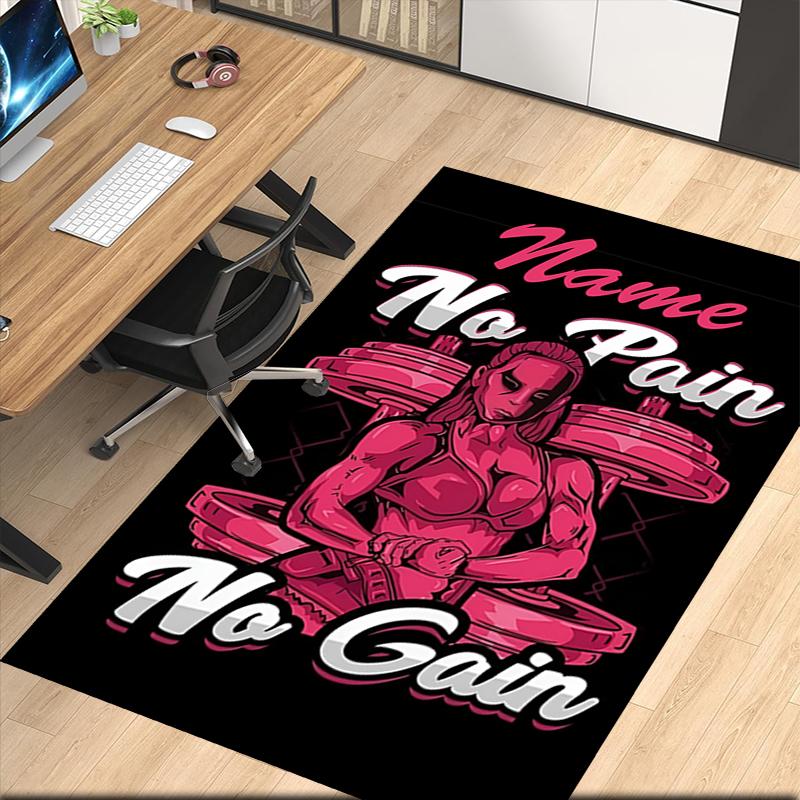 Custom Name weightlifting Printed Carpet, for Office Chair Living Room Bedroom Kitchen Room Decor Gifts.