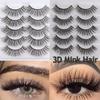 Многоразовый тонкий клей в комплекте с натуральными длинными накладными ресницами для наращивания ресниц 3D из мягкого норкового волоса