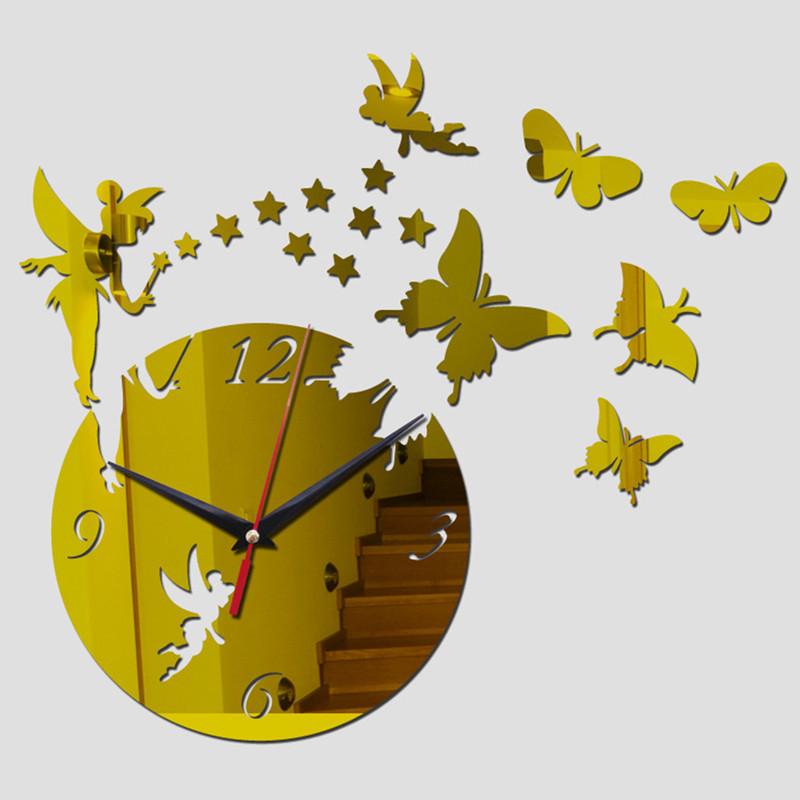 3D акриловые зеркальные настенные часы «сделай сам» с наклейками на стену, украшение дома, рождественский подарок