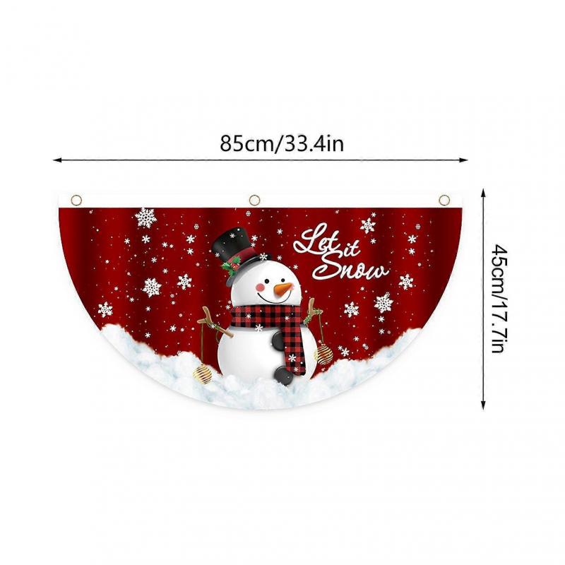 Fan Shaped Christmas Polyester Flags for Outdoor Decor, Colorful, Party- Home Use -Yx
