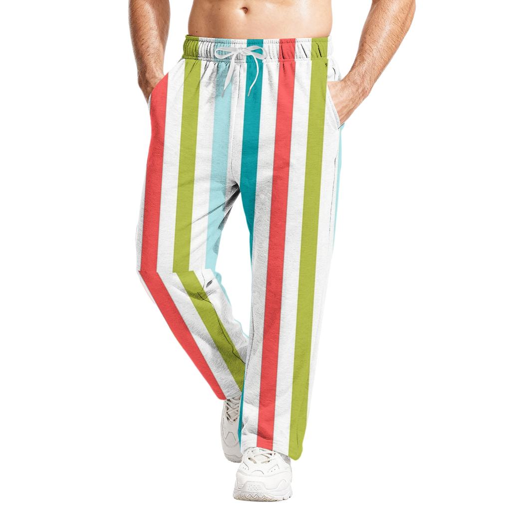 Мужские повседневные спортивные штаны свободного кроя с эластичным поясом и кулиской, штаны для йоги