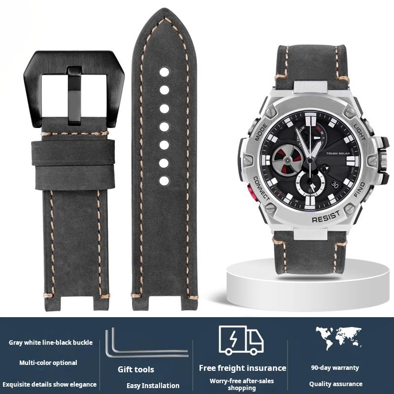 Для мужского ремешка часов серии Casio G-SHOCK Стальное Сердце GST-B100/S110/S310/W300/410/400g Винтажные аксессуары для ремешка часов из натуральной коровьей кожи