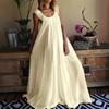 Summer European and American simple solid color high-end dress