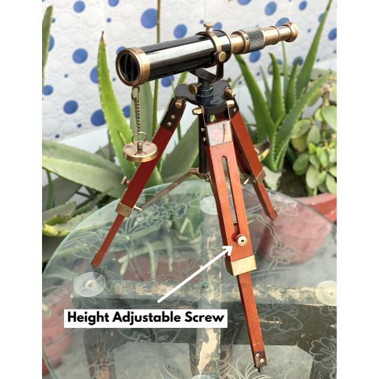 Старинный штативный латунный телескоп с регулируемой подставкой для штатива - настольный латунный телескоп с антикварной отделкой, подарок для папы, подарок на День святого Валентина