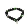 Stones and Minerals. Matte Black Onyx Beads Bracelet + Australian Epidote 8 Mm. Made In France.