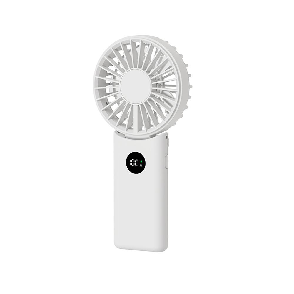 Foldable Portable Handheld Fan 95g Ultra Light Smart Digital Display 100 Speed Adjustable Dual Use for Hand & Desktop