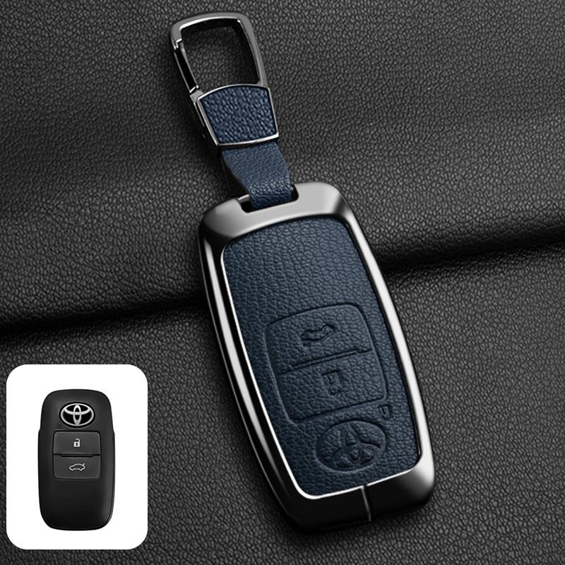 LATE7 Zinc Alloy Goatskin Car Remote Key Case Cover Shell for Toyota Yaris Ativ Raize Veloz Avanza Rush Auto Keychain Accessories