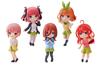 PLUMPMOA The Quintessential Quintuplets Mini Figures, 5-Piece Assortment Set, Approximately 70mm Tall, Non-Scale PVC, Pre-Painted, Finished Figures