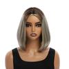 Ladies Straight Synthetic Wigs for Women Ash Brown Blonde Bob Wig Middle Part Cosplay Party Daily Heat Resistant Fiber Hair